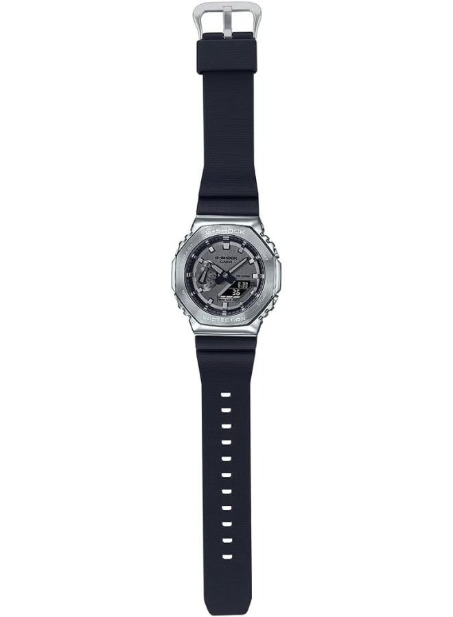 Casio G-Shock Watch - GM-2100-1ADR Silver Dial, Black Band - Image 5