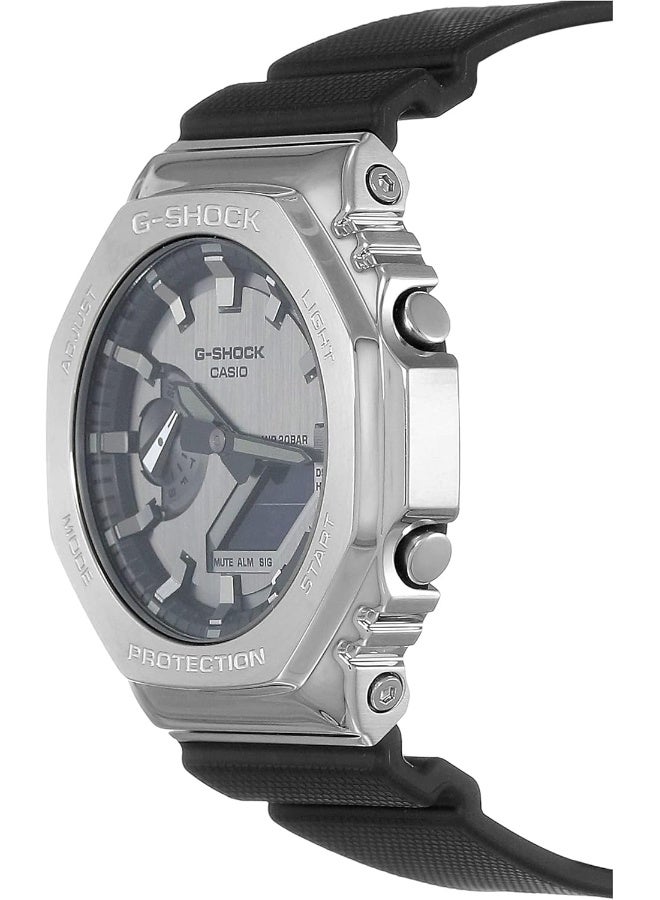 Casio G-Shock Watch - GM-2100-1ADR Silver Dial, Black Band - Image 2