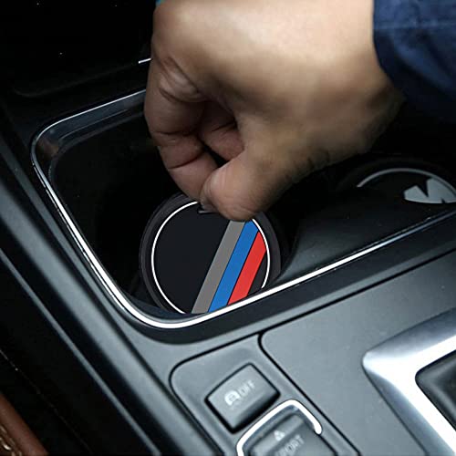 Nosxxus 2PCS Car Interior Accessories Anti Slip Cup Mat Compatible with BMW 1 3 5 7 Series F30 F35 320li 316i X1 X3 X4 X5 X6 (2.6inch) - Image 3