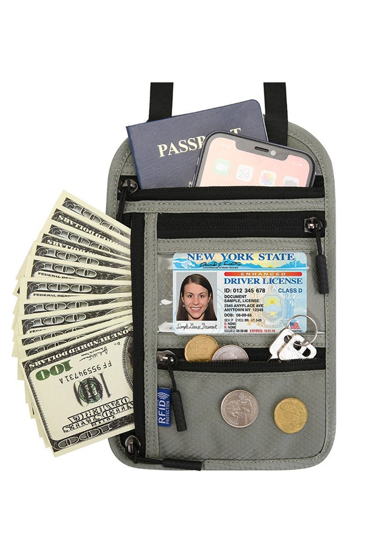 general Neck Wallet,RFID Blocking Passport Holder,Travel Neck Pouch Passport Holder for Women and Men Keep Valuables Safe for Secure Travels - Image 1