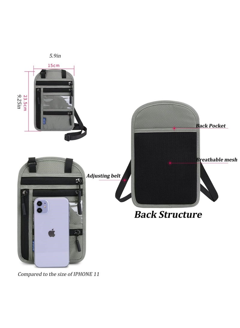 general Neck Wallet,RFID Blocking Passport Holder,Travel Neck Pouch Passport Holder for Women and Men Keep Valuables Safe for Secure Travels - Image 3
