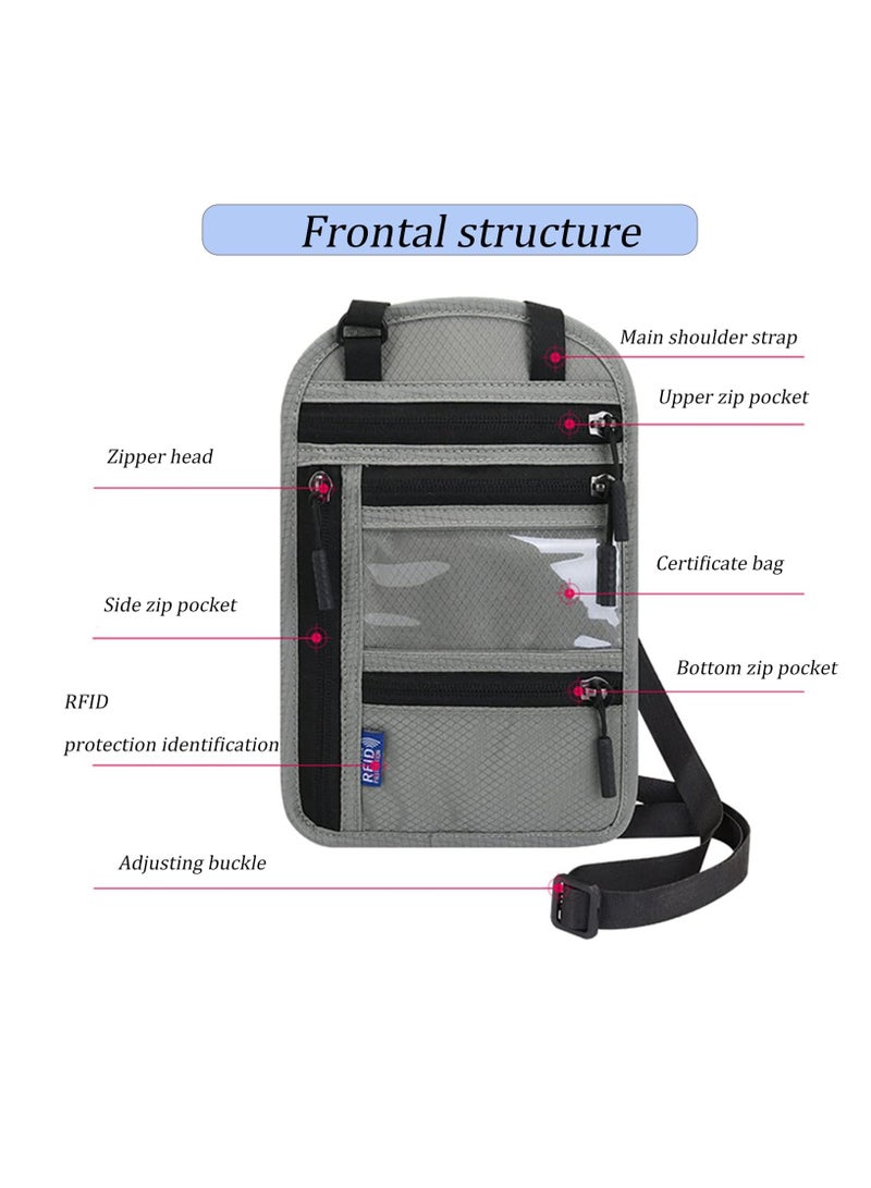 general Neck Wallet,RFID Blocking Passport Holder,Travel Neck Pouch Passport Holder for Women and Men Keep Valuables Safe for Secure Travels - Image 4