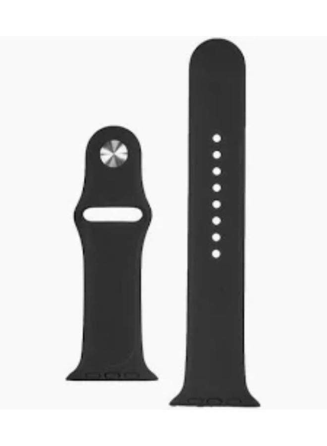 Sport Silicone Band Compatible With Apple Watch Band 42mm 44mm 45mm 46mm 49 mm - black - Image 2
