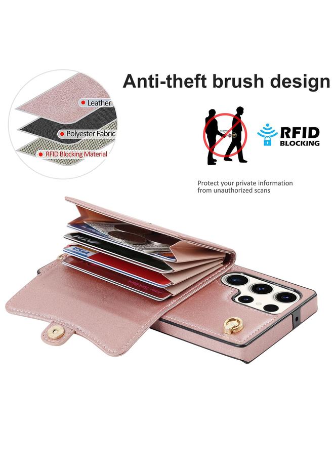 اس-توب جراب لهاتف Samsung Galaxy S24 Ultra 5G مزود بفتحة بطاقة RFID مع حبل طويل - Image 3