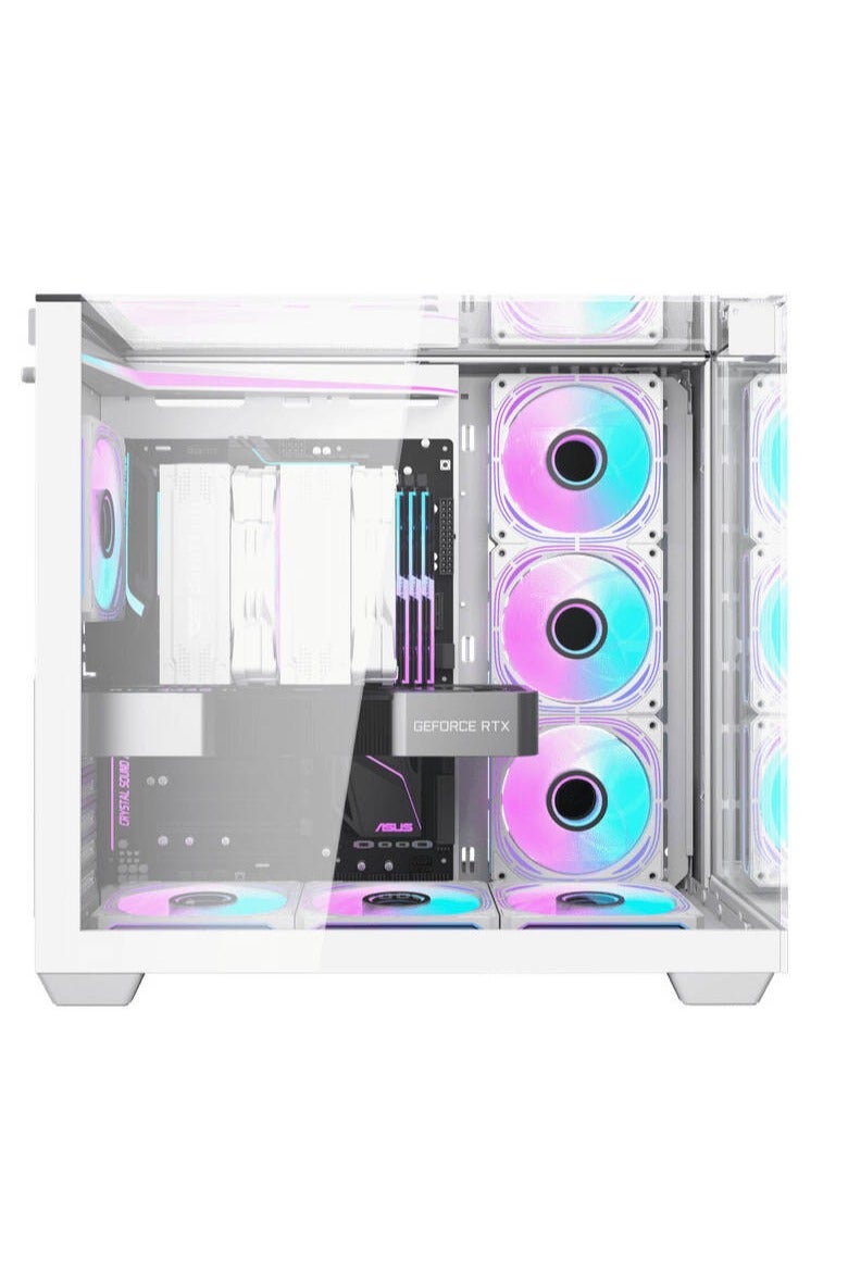TRUE NORT كمبيوتر ألعاب أوراورا لايت، إنتل كور i5-12400F، RTX 4060، 16GB RAM، 1TB SSD، ويندوز 11 برو، هيكل أبيض - Image 1