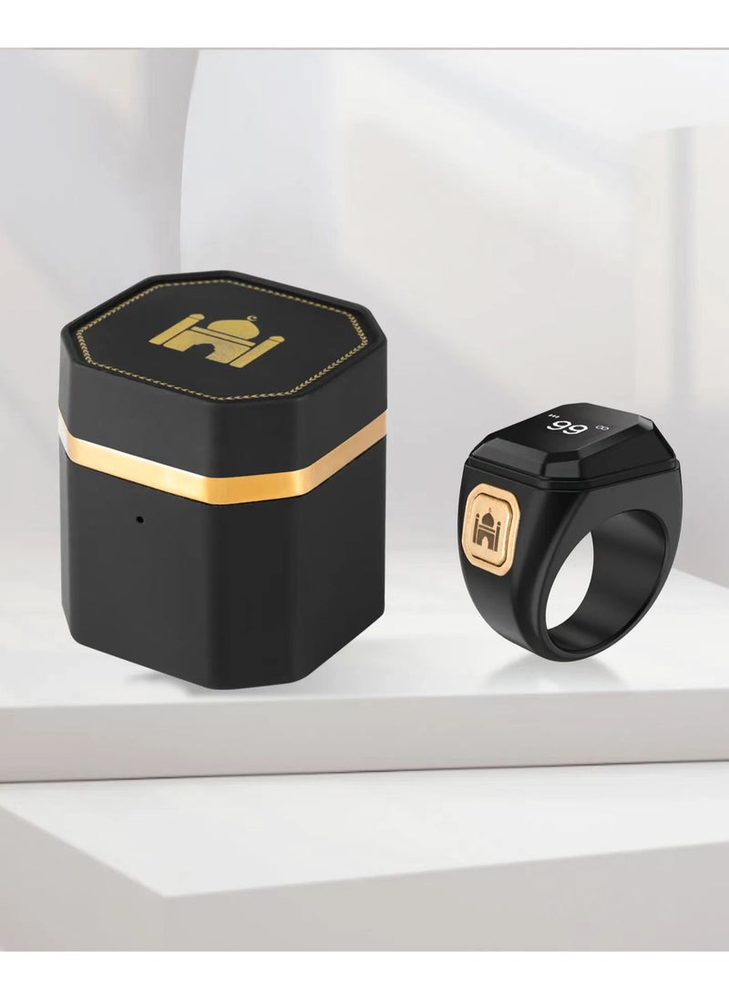 22mm Zikr Smart Ring, with Bluetooth connection, vibration reminder, Tasbih counter and 5 daily prayer reminders, specially designed for Middle Eastern Arab countries