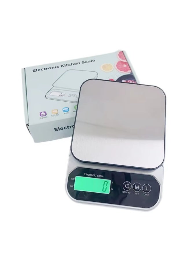 ميزان مطبخ إلكتروني رقمي ستانلس بدقة 1 جرام – حمولة حتى 10 كجم مع شاشة LCD وإضاءة خلفية - Image 3