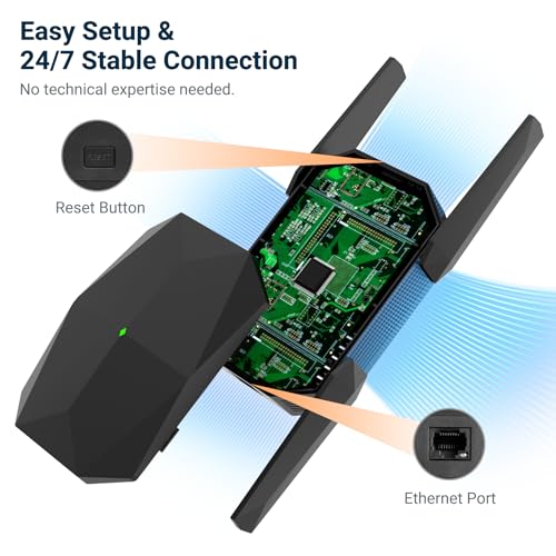 Oaitree 2026 AX3000 WiFi 6 Extender Signal Booster, Multi-Link Connectivity Internet Extender WiFi Booster for Home, Dual Band Long Range WiFi Repeater, Up to 19000 Sq. Ft., (Black) - Image 5