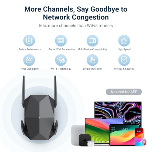 Oaitree 2026 AX3000 WiFi 6 Extender Signal Booster, Multi-Link Connectivity Internet Extender WiFi Booster for Home, Dual Band Long Range WiFi Repeater, Up to 19000 Sq. Ft., (Black) - Image 2