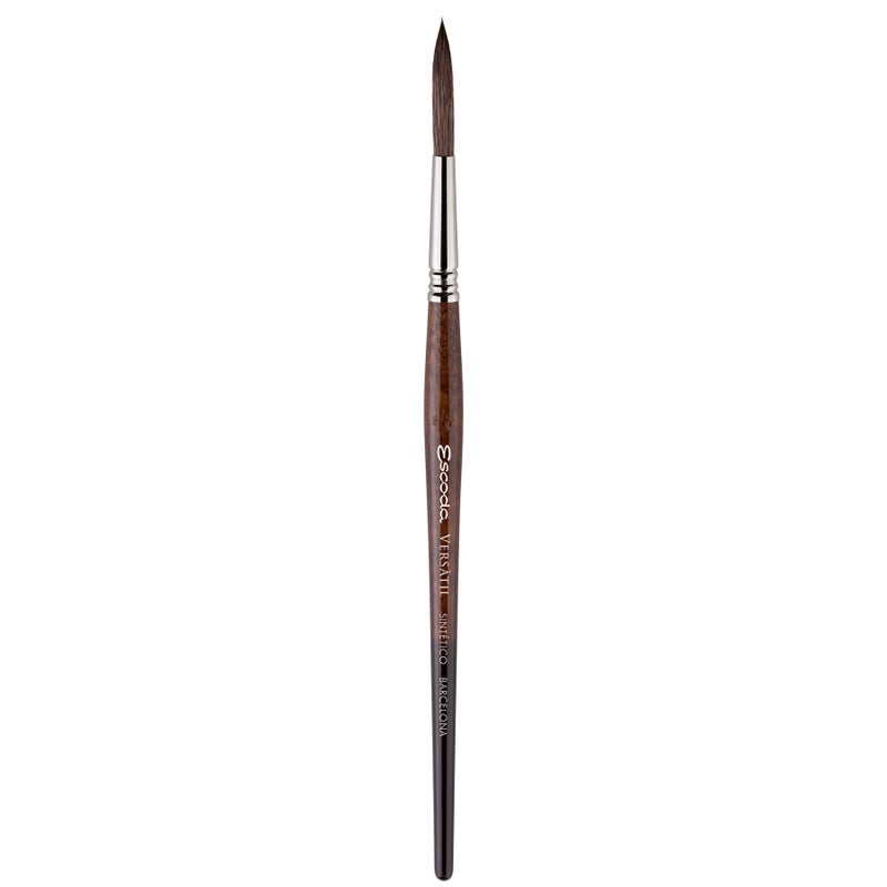Escoda Versatil 1549 Series Artist Watercolor and Acrylic Paint Brush, Short Handle, Rigger, Size 8 - Image 1