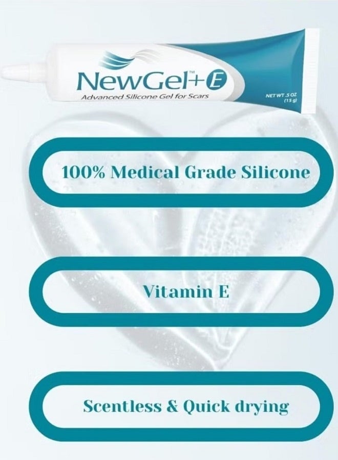 New Gel+ جل سيليكون طبي متقدم + فيتامين E لجميع أنواع الندبات 15 جرام - Image 4