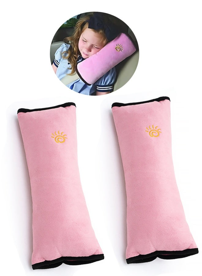 2PC Seat Belt Pillow for Kids, Car Seat Pillow Neck Rest for Kids, Kids Travel Pillow for Car Seat, Kids Seatbelt Pillow, Toddler Infant Safety Support Shoulder Flat Pad, Seat Belt Strap Covers in Car - Image 1