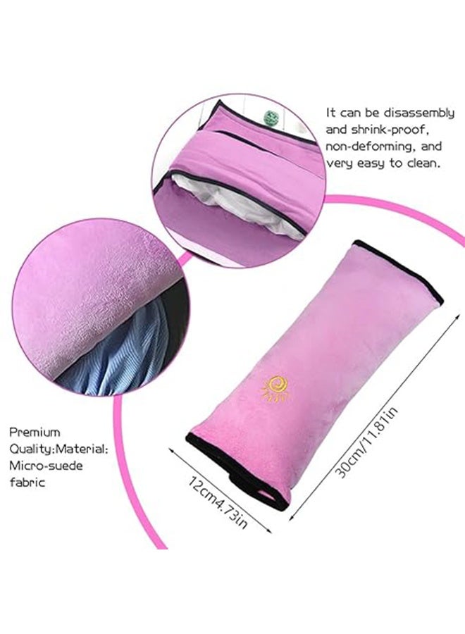 2PC Seat Belt Pillow for Kids, Car Seat Pillow Neck Rest for Kids, Kids Travel Pillow for Car Seat, Kids Seatbelt Pillow, Toddler Infant Safety Support Shoulder Flat Pad, Seat Belt Strap Covers in Car - Image 2