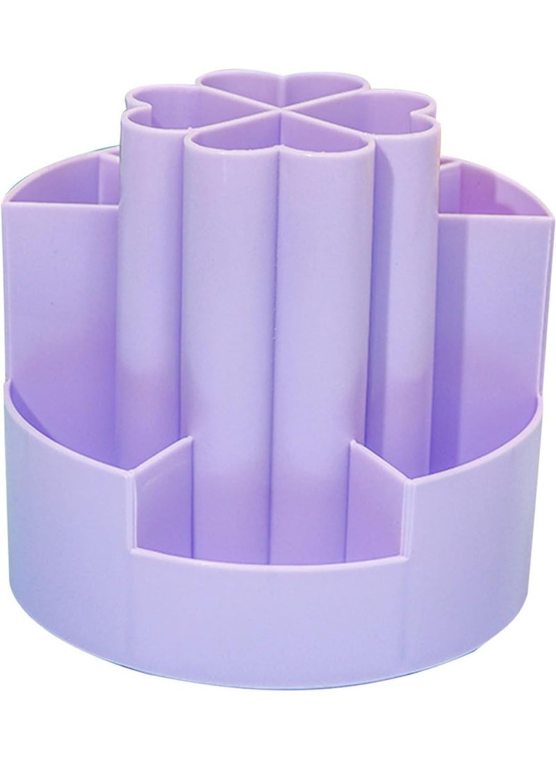 Spaceshoop Plastic Pen Container Rotatable Desk Makeup Brush Pen Holder Storage Cup Desk Stationery Organizer Table Pen Organizer  - Image 1