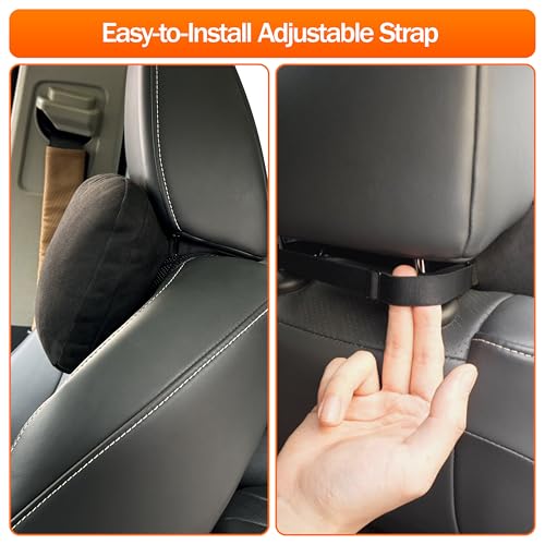 POKSRI car headrest Pillow car Neck Pillow for Driving 118x75 inches Head Rest Pillow for carFits Most car Models Suede Fabric with Polyester Fiber FillingOffWhite 1PC - Image 3