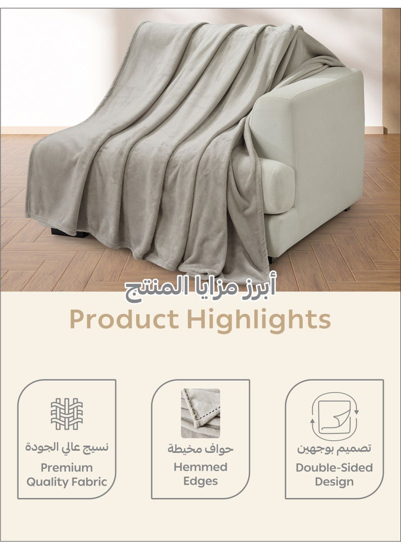 دوناتيلا بطانية صوف مقاس واحد (170 * 200 سم) بطانية رمي فائقة النعومة مع 300 جرام لكل متر مربع أفضل رميات قطيفة دافئة خفيفة الوزن للسرير والأريكة والأريكة والتخييم ، أسود  - Image 4