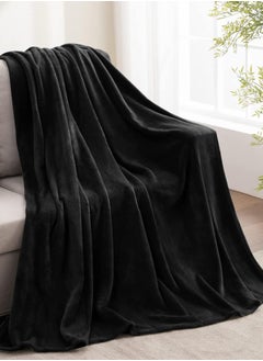 Donetella Fleece Blanket Single Size(170 X 200 CM) Super Soft Throw Blanket With 300 GSM Best Lightweight Warm Plush Throws For Bed, Sofa,Couch And Camping,Black  - Image 2