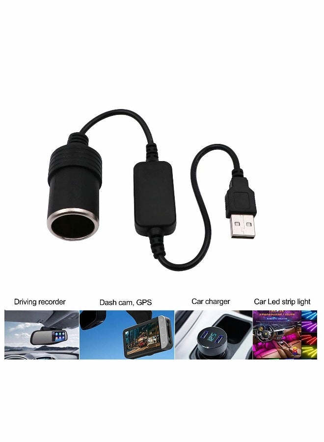 Loquat USB to 12V Car Cigarette Lighter Socket, Step-Up Converter Cable Inverter - Image 4