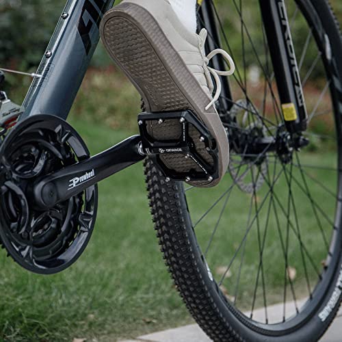 GEWAGE Road/Mountain Bike Pedals - 3 Bearings Bicycle Pedals - 9/16” CNC Machined Flat Pedals with Removable Anti-Skid Nails (Black) - Image 2