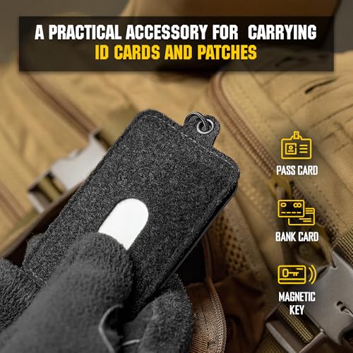 M-Tac Tactical Hanging ID Card and Patch Holder with Hook and Loop Surface and Draw Cord (Olive) - Image 2