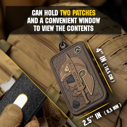 M-Tac Tactical Hanging ID Card and Patch Holder with Hook and Loop Surface and Draw Cord (Olive) - Image 5