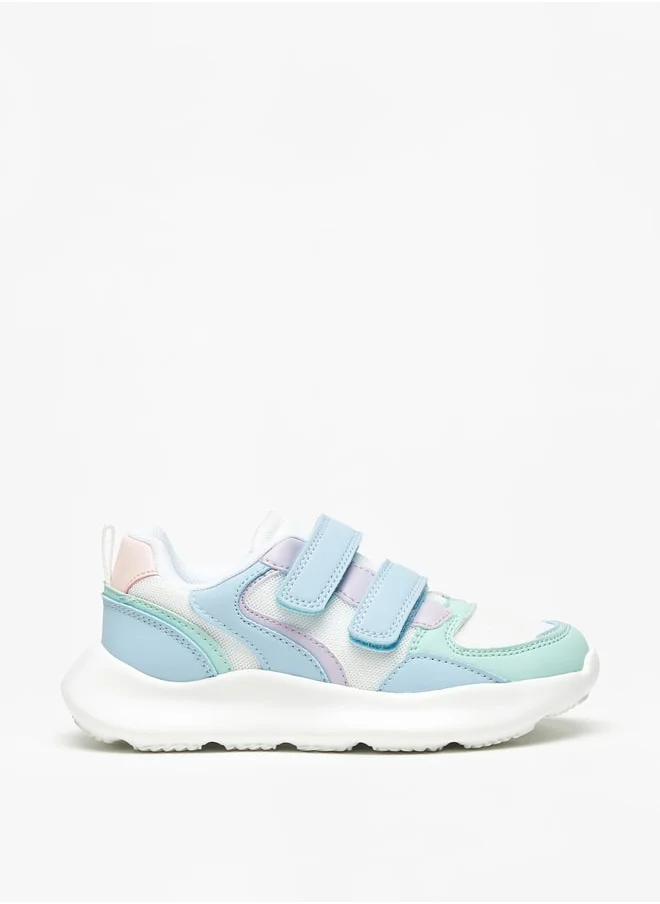 جونيورز Girls Colourblock Sneakers With Hook And Loop Closure