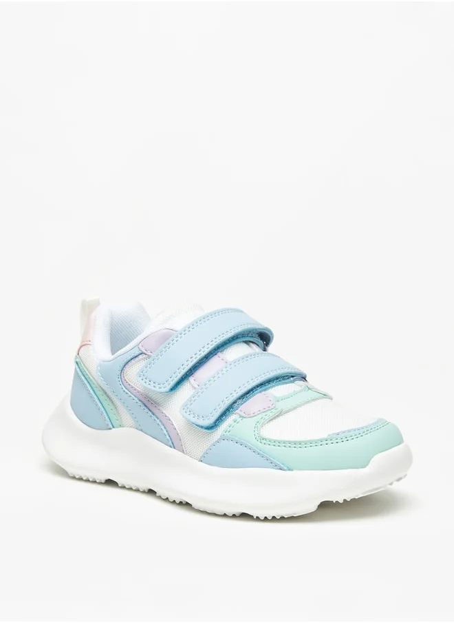 جونيورز Girls Colourblock Sneakers With Hook And Loop Closure