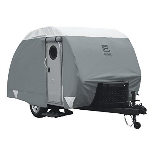 Classic Accessories Over Drive PolyPRO3 Deluxe Teardrop Trailer Cover, Fits up to 8' Trailers, RV Cover, Camper Cover, Travel Trailer Cover - Image 1