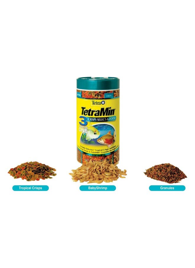 تترا - رقائق TetraMin Crisps Select-A-Food، 2.4 أونصة، طعام سمك، مجموعة متنوعة (77037) - Image 1