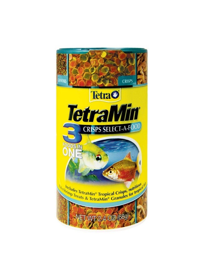 تترا - رقائق TetraMin Crisps Select-A-Food، 2.4 أونصة، طعام سمك، مجموعة متنوعة (77037) - Image 1