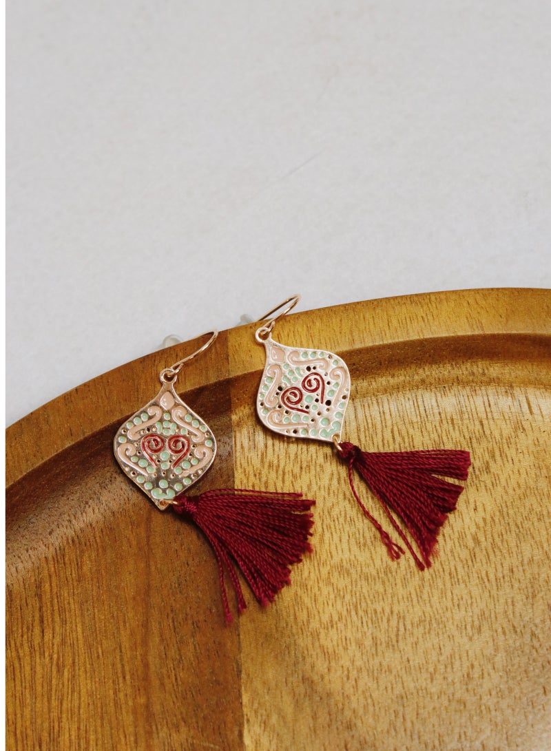 Tassel Pendant Earrings | A Romantic Bohemian Touch - Image 1