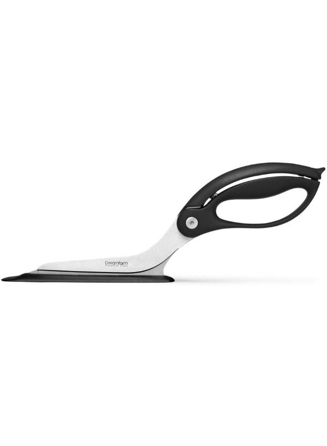 Dreamfarm Scizza | Non Stick Pizza Scissors With Protective Server | Stainless Steel Pizza Cutter Scissors | All In One Pizza Slicer And Pizza Server | Easy To Use And Easy To Clean Pizza Cutters | Black  - Image 1
