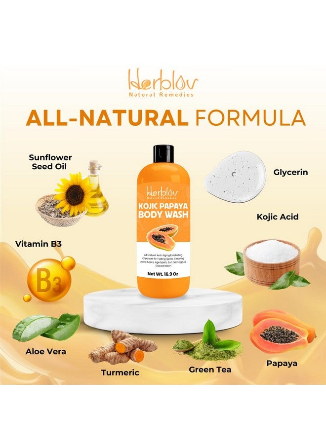 هيربلوڤ صابون حمض الكوجيك لفرط التصبغ - غسول الجسم بحمض الكوجيك والبابايا لتفتيح البشرة - صابون البقع الداكنة يقلل من حب الشباب والندبات ويوحد لون البشرة - غسول الجسم بالكركم لبشرة أكثر إشراقًا وتوهجًا - Image 3