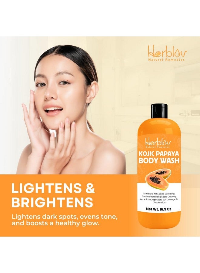 هيربلوڤ صابون حمض الكوجيك لفرط التصبغ - غسول الجسم بحمض الكوجيك والبابايا لتفتيح البشرة - صابون البقع الداكنة يقلل من حب الشباب والندبات ويوحد لون البشرة - غسول الجسم بالكركم لبشرة أكثر إشراقًا وتوهجًا - Image 1