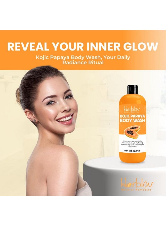 هيربلوڤ صابون حمض الكوجيك لفرط التصبغ - غسول الجسم بحمض الكوجيك والبابايا لتفتيح البشرة - صابون البقع الداكنة يقلل من حب الشباب والندبات ويوحد لون البشرة - غسول الجسم بالكركم لبشرة أكثر إشراقًا وتوهجًا - Image 2