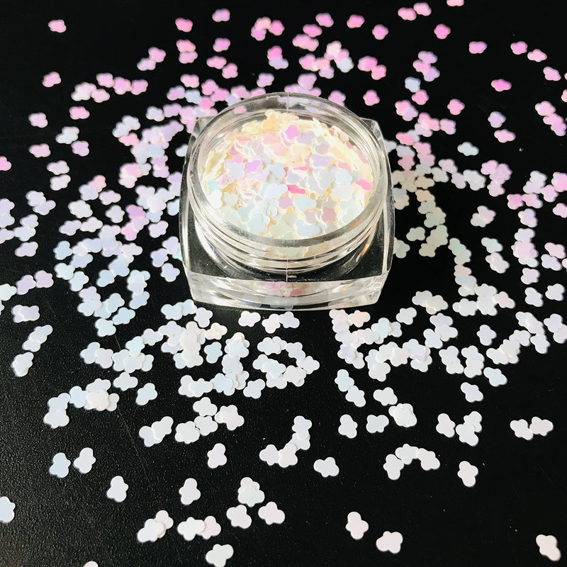 PrettyG 10 GramsPack 3mm Clouds Shape Glitter Sequins Festival Rave Beauty Makeup Face Body Nail Art Decoration C21R - Image 3