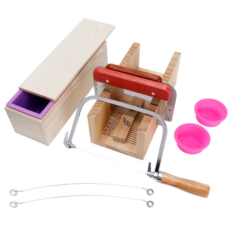 Multi-Function Silicone Soap Molds: 0.5-8cm Scale Marks Wire Cutter - Reusable Non-Stick -40°C To 220°C Safe For DIY Soap Making Candle Baking - Image 1