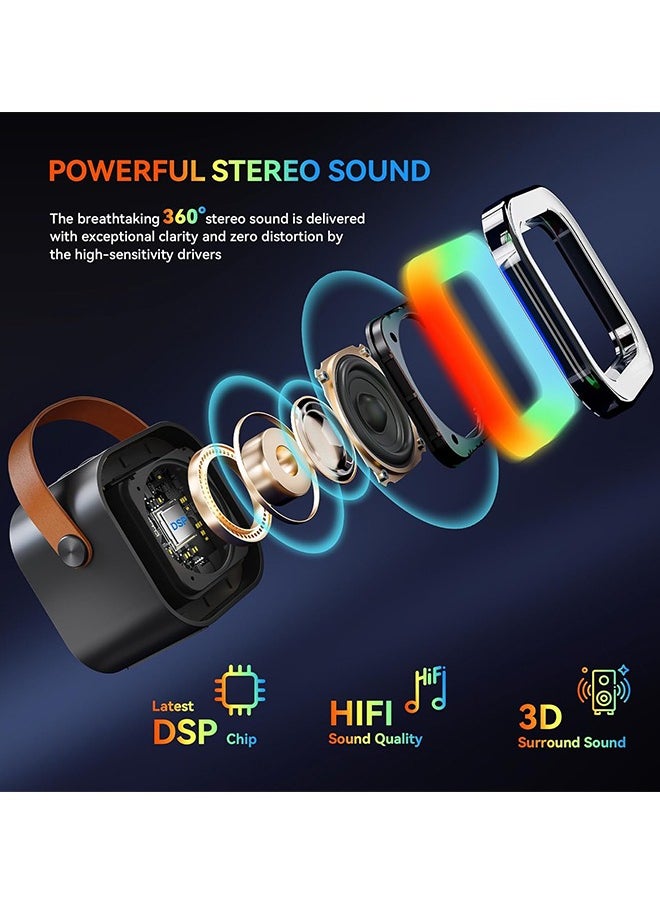 SUNDAREE Karaoke Machine for Kids Adults, Portable Bluetooth Mini Karaoke Microphone Singing Speaker with 2 Wireless Mic and Light, Toys for All Smartphones, Birthday, Family, Home Party (Black)  - Image 5