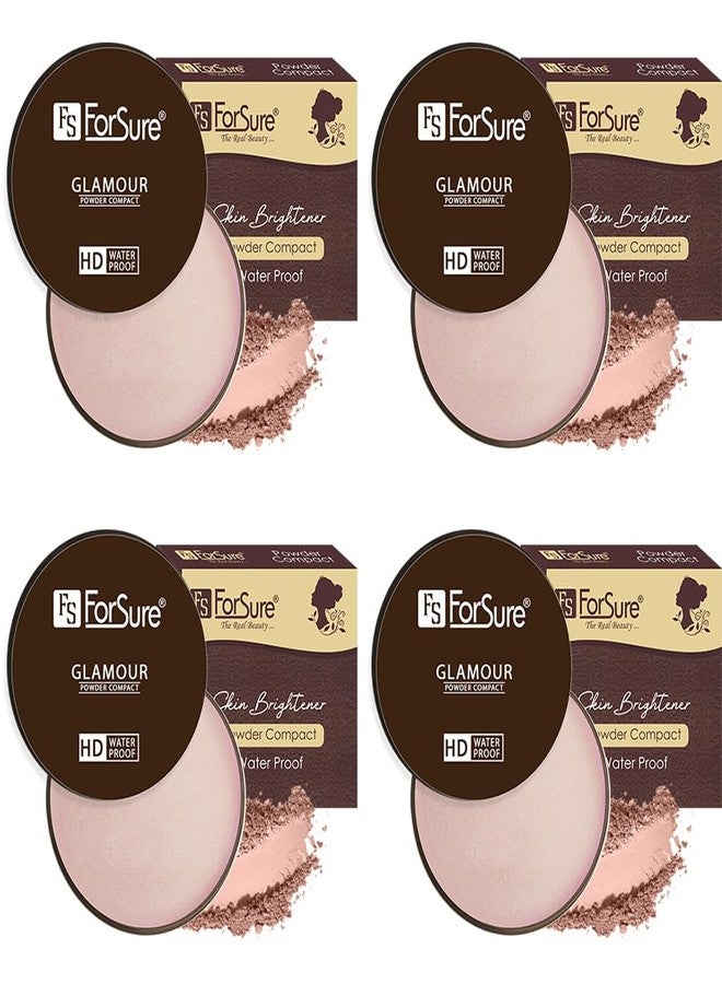 ForSure Waterproof & Oil Control Glamour Face Powder Compact Pack 4 Compact (Natural shade, 48 g) - Image 1