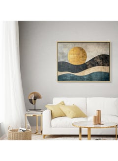 Art Decor Art Decor Framed Canvas Wall Art of Japandi Blue and Gold Mountain Landscape Art Print Wall Decor for Home Office Living Room Bedroom Gifting  - Image 2