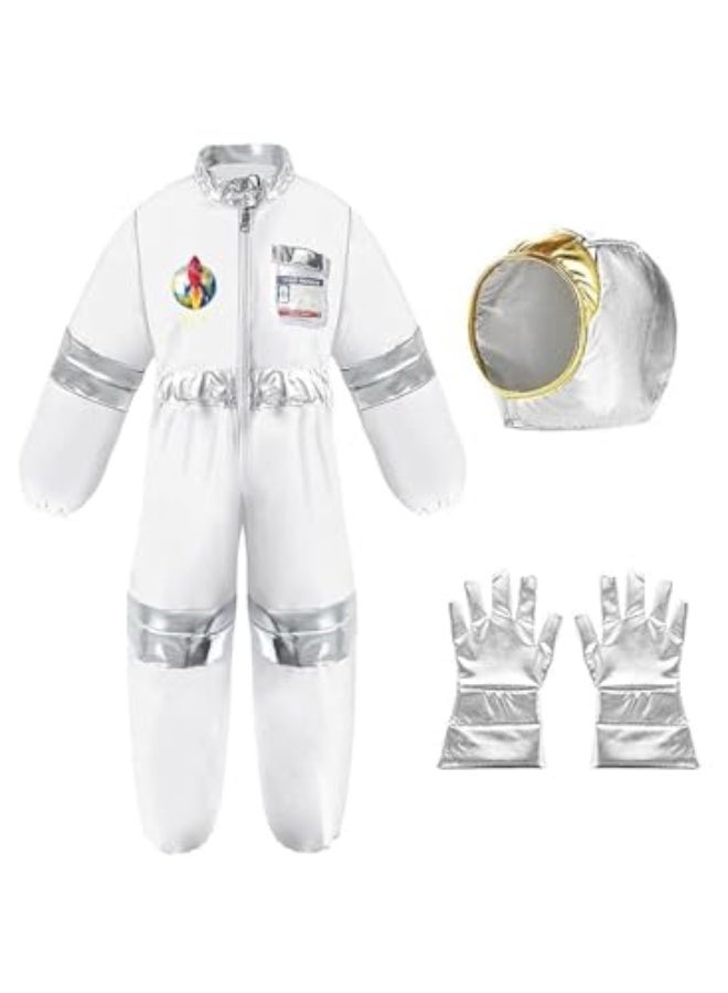 Children Astronaut Space Costume,Boys and Girls Astronaut Costume for Pretend Play,Kids Space Jumpsuit Space Pretend Dress Up Role Play Set for Kids Cosplay Ages 3-10 - Image 1