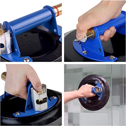 IMT 8" Metal Suction Cup for Glass, Vacuum Pump Suction Cups to Lift Large Glass, with Metal Handle and Brass Pump, 265lbs Load Capacity - Image 4