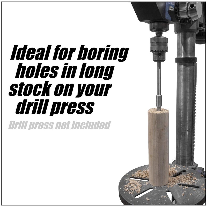 Fulton 6" Forstner Bit Extension â€“ Heavy Duty Steel 3/8 Drill Bit Extension, Adds 5-5/8" Drilling Depth to Forstner Bits for Woodturning, Furniture & Carpentry - Image 3