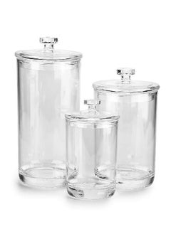 Hipiwe Clear Plastic Apothecary Jars with Lid, Large Size Bathroom Storage Canister Jar Cotton Ball and Swab Organizer Q-Tips Holder, 60-Ounce, 30-Ounce and 15-Ounce, Set of 3 - pzsku/Z56DD64363D059EACE936Z/45/_/1693220867/c16a5990-fb56-4786-8a87-6a491ce0067b