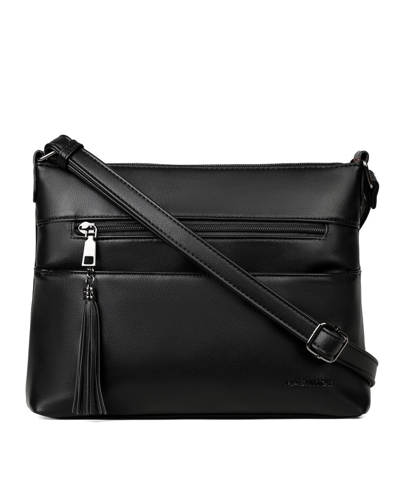 MASINTOR Crossbody Bags for Women, Lightweight Medium Crossbody Purse, Soft Leather Women's Shoulder Handbags with Tassel for Shopping or Travel - Image 1