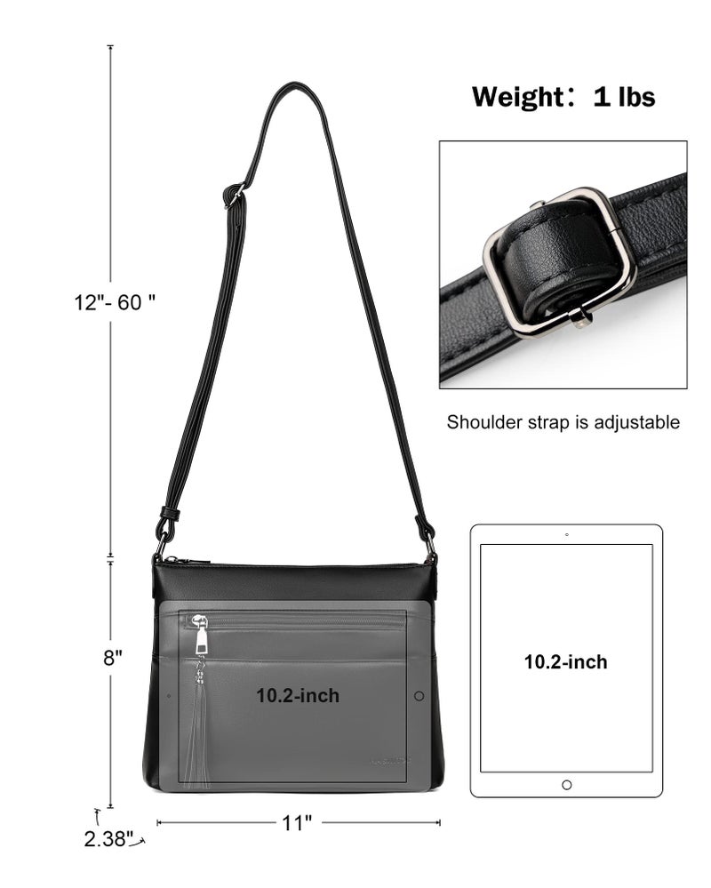 MASINTOR Crossbody Bags for Women, Lightweight Medium Crossbody Purse, Soft Leather Women's Shoulder Handbags with Tassel for Shopping or Travel - Image 4