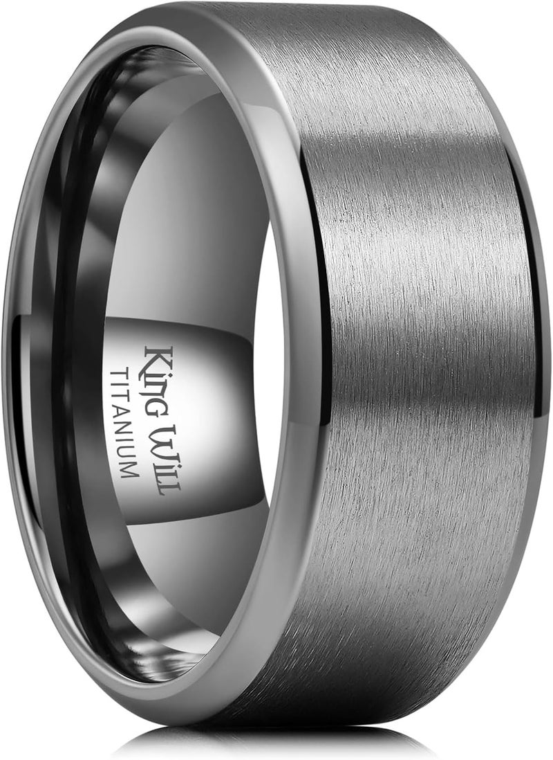 King Will Titanium Wedding Band for Men Women- 3-10mm Width Black/Sliver/Gold High Purity Titanium Promise Wedding Ring Comfort Fit for Daily Wear Size 6-14 - Image 1