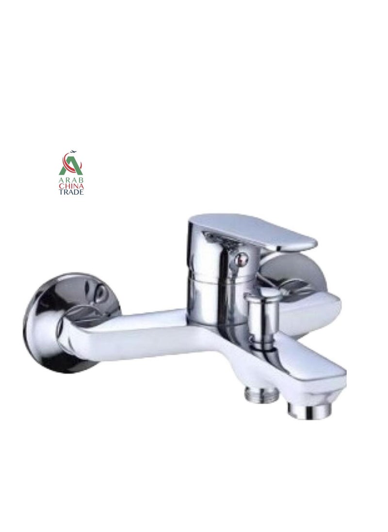  fanos - Polifly Bedroom Wall-mounted Triple Valve Mixer Tap Sink Shower Bathtub Water Faucet Kitchen - Silver - Image 1