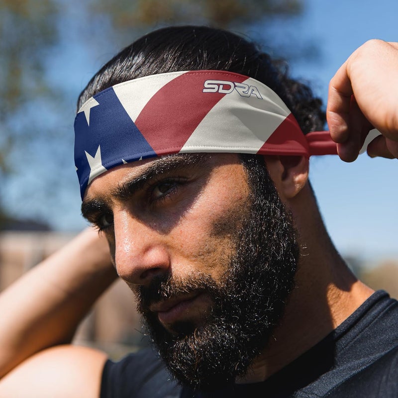 Suddora Country Flag Tie Headband with National Flag, Breathable Sweatband for National Sports Events, Non-slip Fabric Sweatband for Soccer, Tennis, Workout, Costumes & Cosplay - Image 4
