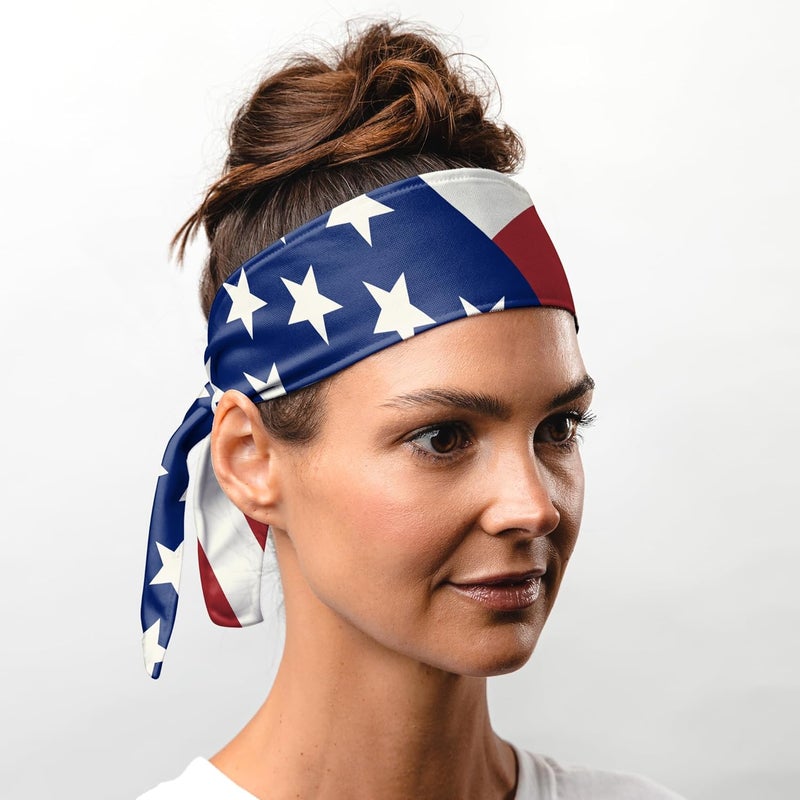 Suddora Country Flag Tie Headband with National Flag, Breathable Sweatband for National Sports Events, Non-slip Fabric Sweatband for Soccer, Tennis, Workout, Costumes & Cosplay - Image 3